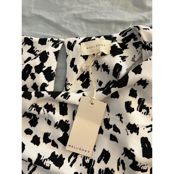 NEW Melloday Knit Blouse White Black Blouse Long Sleeve Shirt Top Stretchy 2X - Picture 6 of 10